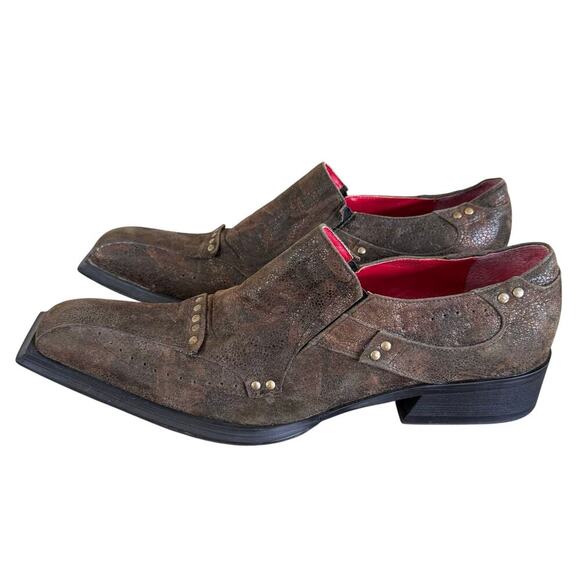 Carrucci by JC Studio Leather Studded Square Toe Loafers Men’s Sz 9 Western main image 8